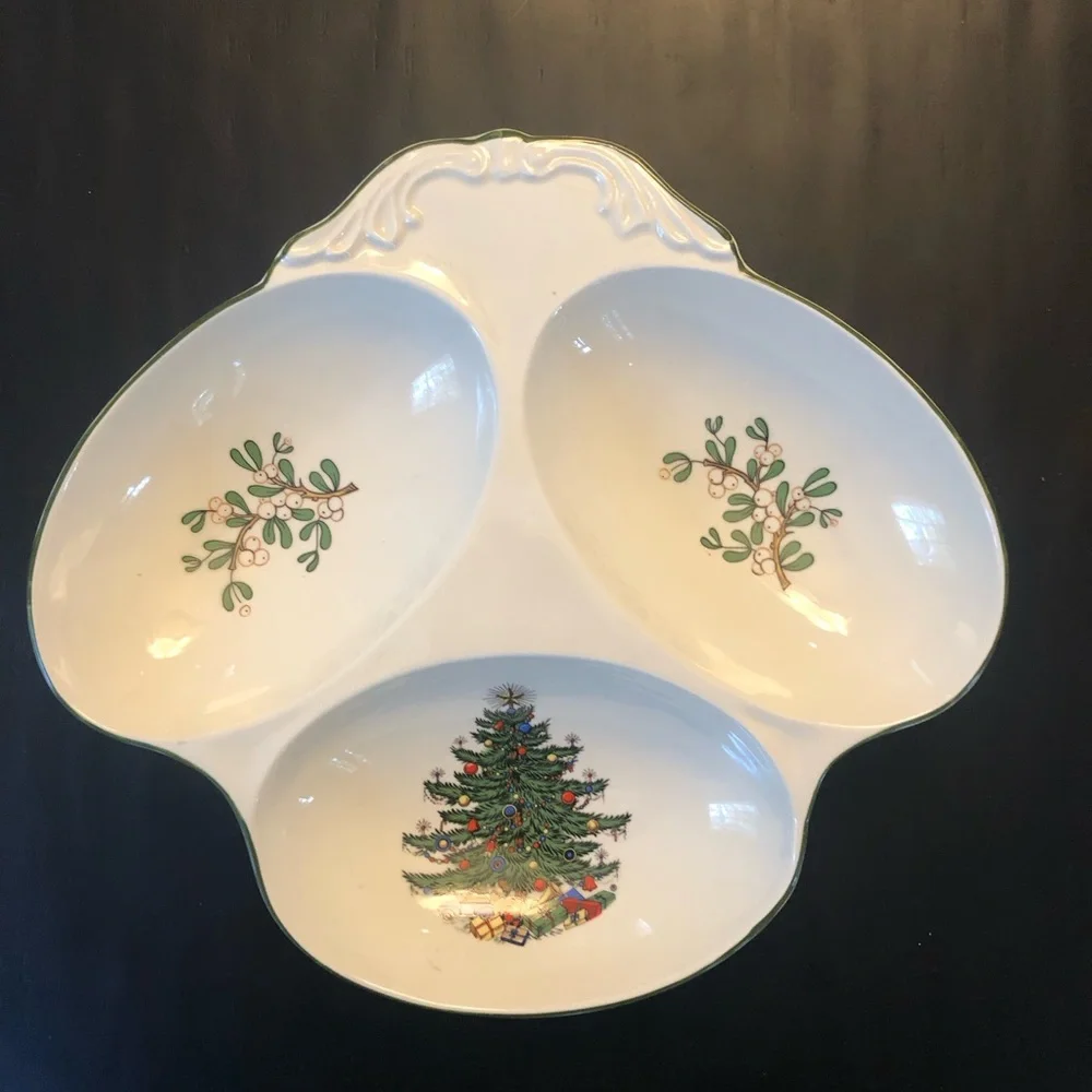 Cuthbertson Original Christmas Tree Relish Dish Vintage Made In England